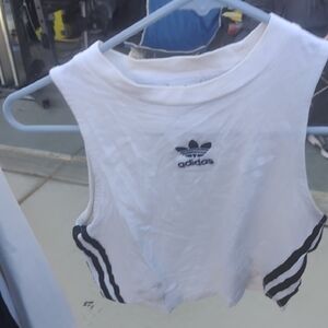 Adidas White Sleeveless Top with Black Accents